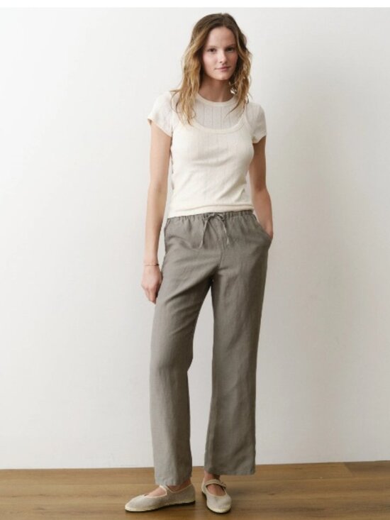 Marine Layer Pants - Marine Layer Linen Drawstring Pant, Sea Spray Sage, | Size Medium